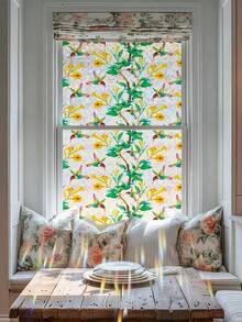 1 rouleau de film de confidentialité pour fenêtre arc-en-ciel, film de verre 3D à motif floral et colibri, autocollant décoratif pour fenêtre en vinyle, décalcomanie statique pour fenêtre, film pour fenêtre amovible sans adhésif, film de confidentialité pour salle de bain, autocollant occultant pour fenêtre, convient pour une utilisation domestique. Film de verre coloré statique pour isolation thermique des fenêtres, décalcomanie arc-en-ciel pour fenêtre, sans dommage pour les locataires