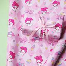 Sanrio 1 pieza Caja de regalo de Navidad de Sanrio, papel de embalaje con diseño de Meileti Kulomi Yugui Gou Katie Cat, papel de embalaje de regalo exquisito, papel couché grueso para embalaje de regalo universal, papel de embalaje de regalo con dibujos animados de animales lindos, embalaje de regalo de alta calidad