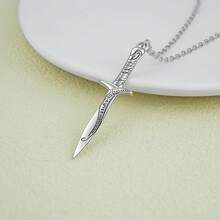 Lord Of The Ring/Arwen Evenstar/Elven Green Tree Leaf/Thorin Oakenshield Necklace Lord Of The Ring Pendant Necklace With Cubic Zirconia,Elvish Jewelry For Women2025 - 比爾博.巴金斯劍刺項鍊 - 查看 8