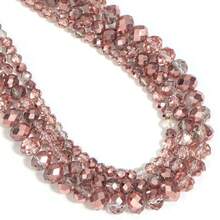 1 pieza Cuentas de cristal facetado de vidrio rosa con electrochapado transparente de 4 mm/6 mm/8 mm, suministros de manualidades de joyería de moda clásica de colores para decoración navideña, decoración de árboles de Navidad, decoración de bodas, decoración de ventanas, accesorios de ropa y bolsos - Rosa semigalvanizado transparente - Ver 8