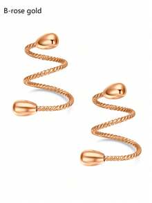 CIZME 2pcs/Set Fake Nipple Rings,Stainless Steel Nipple Rings,Fake Nipple Piercings Faux Nipple Rings For Women Faux Piercing Jewelry - Multicolor-2 - View 23