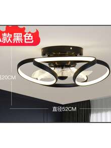 YG117-2 Ergonomic Design High Airflow LED Ceiling Fan With Light - 黑色 - 查看 2