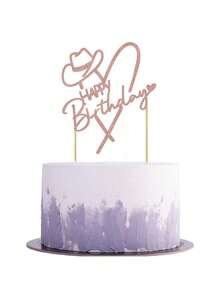 1 件女牛仔蛋糕装饰、生日快乐蛋糕装饰、西部女牛仔主题蛋糕装饰、BB 淋浴蛋糕装饰、女性女牛仔生日快乐派对用品 - 彩色 - 查看 16