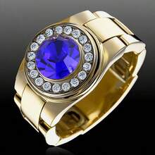 1pc Men's Engagement Ring, Fashion Business Synthetic Sapphire Decor Ring, Suitable For Men's Daily Wear, Engagement, Wedding, Anniversary, Party, Valentine's Day, Birthday Gift