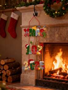 2 pezzi - Decorazione natalizia per appendere alla porta, Buon Natale 2025 Appendino per porta, Decorazione perfetta per la famiglia a Natale, Decorazione festiva per parete e portico, Striscione natalizio appeso, Decorazione da parete per feste di Natale, Decorazione per tenda della porta di Natale, Decorazione natalizia per la casa, Regalo di Natale