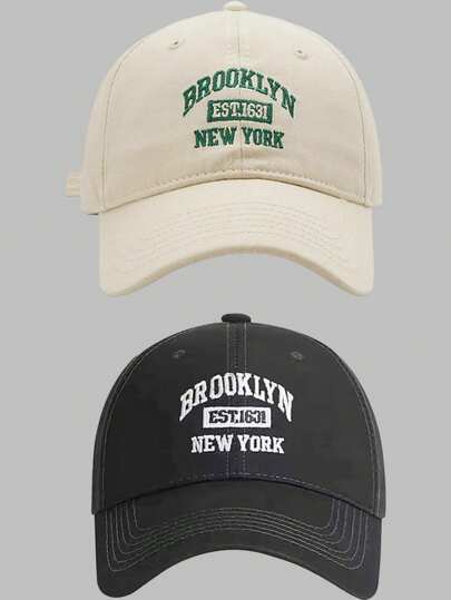 DareSee 街头风 2 件装 女式字母刺绣休闲棒球帽 适合日常生活 音乐节 Y2K 节 返校季 秋季 圣诞节 冬季 圣诞礼物