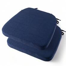 Chair Cushion With Ties For Dining Chairs, Non Slip Kitchen Chair Pad And Dining Seat Cushion With Machine Washable Cover, Navy,16"X16"X2" - Navy Blue - View 13