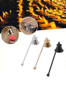 1PC Long-Handled Metal Candle Snuffer, Stainless Steel Rose Golden Candle Cover, Black Incense Candle Bell Cover, Golden And Silver Candle Extinguishing Cover For Home Safety Tools|Candle Accessory With Candle Cover Aromatherapy Tool With Handle, Candle Extinguisher - Multicolor - View 2