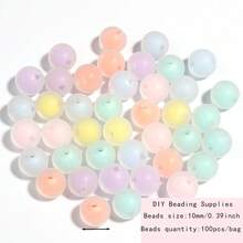 100颗/包 12毫米亚克力透明磨砂花珠串珠小雏菊彩色手链头饰手机链DIY散珠