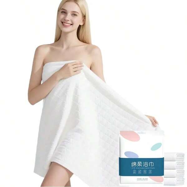 Disposable Bath Towels & Face Towels – White Travel Hotel Bedding Set, Large-Size Super Absorbent Disposable Bathroom Towels, Durable Thick Individually Packaged Portable Towels For Travel