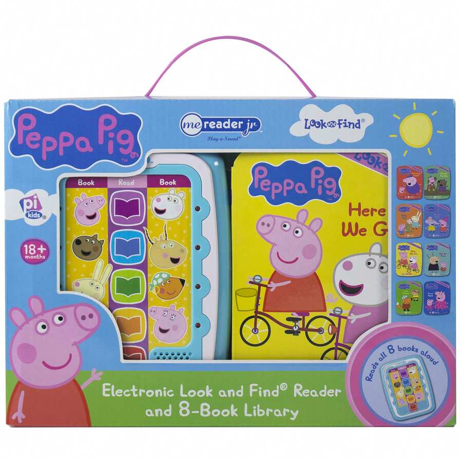 Peppa Pig Electronic Me Reader Jr And 8 Look And Find Sound Book Library - Sets - View 1
