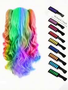 12/10/6 Colors Hair Chalk Set,Temporary Hair Dye Tools,Hair Chalk Combs Washable Temporary Color ,Hair Chalk Applicator For Instant Hair Dyeing ,Easy Application, Rinses Out Effortlessly For All Hair Types , Healthy, Perfect For Halloween, Day Of The Dead, Christmas, And Cosplay Girls' Birthday, Halloween, Christmas Gifts & Toys Holiday Hair Accessories Vibrant Packaging Hair Accessory Products - Multicolor - View 4