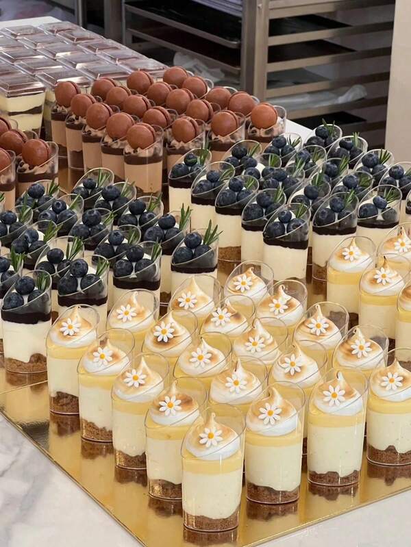 10/20/40Pcs Mini Dessert Cups With Spoons Tiny Small Slanted Transparent Plastic Cups For Pudding, Tiramisu, Mousse, Jelly, Party, Suitable For Mini Ice Cream Cakes,Dessert Cups, Mini Appetizer Cups, Suitable For Parties, Weddings, Catering, Ice Cream