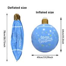 1 bola de Natal inflável, material de PVC com a bênção "Feliz Natal", adequada para decoração de festas de Natal e Ano Novo em ambientes internos e externos, sem necessidade de eletricidade - Multicolorido - Ver 12