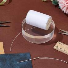 ZYHSLZ Hilo Encerado para Cuero, 0.45mm,160M/Rollo Hilo de Poliéster Resistente, Hilo para Pulsera, Manualidades, Pulseras y Collares, Aplicable a Costura, Reparación y Artesanías (Blanco) - blanco - Ver 1