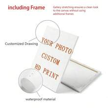 Customizable Canvas Poster, Personalized Poster, Customize Your No-Makeup Face Photo, Share Your Most Wonderful Memories And Precious Moments, Perfect Gift For Family And Friends, Wall Art Decor, Create A Warm Home Atmosphere