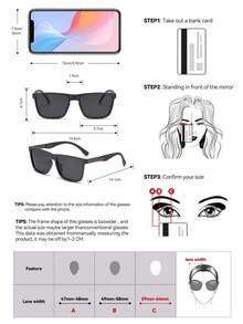 Gafas de sol rectangulares polarizadas de moda gris para hombres - Gafas decorativas de estilo clásico, adecuadas para deportes al aire libre, ciclismo, viajes, playa, conducción, pesca, protección UV de verano, bloqueo de luz y rayos ultravioleta - Gris - Ver 7