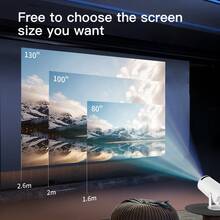 HY200 PRO 迷你投影仪，安卓 11 系统，双频 WiFi 6，200ANSI 分辨率，原生 720P 分辨率，支持 4K 解码和 1080P 解码，自动梯形校正，180° 旋转，便携式家庭影院投影仪，LYNCAST 出品 - 彩色 - 查看 6