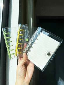 A7 minimalistischer transparenter Ringbuch-Notizbücher & Planer, monatliche Gitter-/Linien-/Blanko-Ringbuch-Tagebücher & -Einbände, Notizbuch-Hüllen, nachfüllbare Ringbuch-Aufbewahrung, A7 Ringbuch-Tagebuch-Handbücher, PVC-Ringbuch-Hüllen