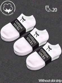 20/10/5/3/1 Pares de Meias de Algodão Masculinas, Meias Curtas, Meias Invisíveis, Design Anti-Deslizante de Linha Dupla, Branco/Preto, Meias Baixas, Meias Tornozelo, Absorvente de Umidade, Macias e Respiráveis, Adequadas para Negócios, Casual, Casa, Esportes, Estilo Universitário, Todas as Estações, Entrega de Cores Aleatórias