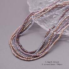 Perline in vetro di cristallo a faccetta Rondelle di circa 4mm, colore di rivestimento, 6 fili / sacchetto, circa 720 pezzi, perline sfuse spaziatrici per la fabbricazione di gioielli fai-da-te, accessori per braccialetti, collane e accessori per abbigliamento