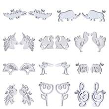 1 Pair Of Stainless Steel Earrings, Unicorn, Dinosaur And Small Animal Jewelry, Is An Ideal Birthday Gift For Ladies