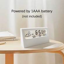 1PCS Desk Clock, Digital Alarm Clock, Transparent Modern Design, Temperature, Humidity, Snooze, Aesthetic Home Decor, Office Decor, Battery Operated Desk Clock For Office, Living Room, Bedroom, Shelf Etc - 預設 - 查看 5