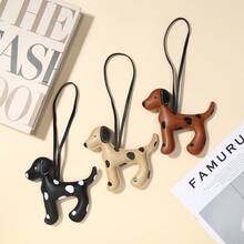 Fashionable Brand Dalmatian Leather Lanyard Small Dog Pendant Cute Cartoon Puppy Car Key Chain Keyring,Purse Charms - Multicolor - View 2