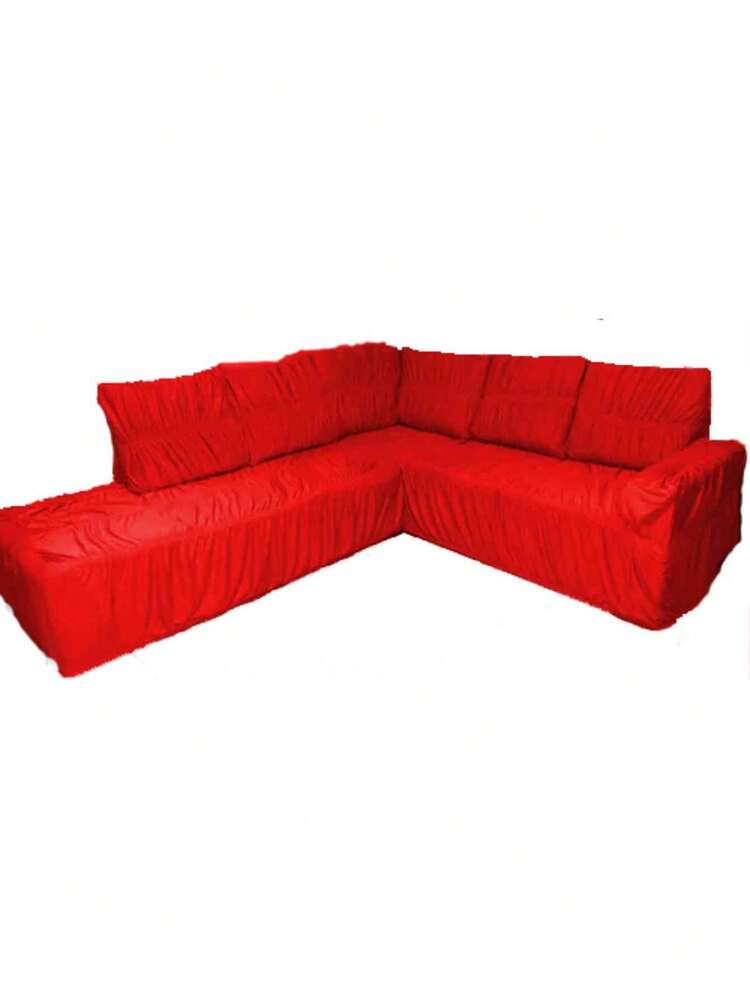 Capa De Sofá Canto 9 lugares Com Chaise - Malha Gel - Vermelho - Visão 1