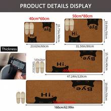 1 peça de pegada de gato, estampa gráfica de gato, série de tapetes longos, tapete interno, capacho, tapete de entrada, tapete de cabeceira para quarto, tapete de cozinha, tapete de cozinha, adequado para sala de estar, lavanderia, banheiro