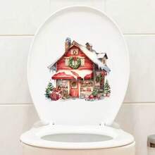 Pegatinas de inodoro navideñas, pegatinas de muñeco de nieve lindas y divertidas, pegatinas de inodoro de muñeco de nieve para decoración navideña del hogar