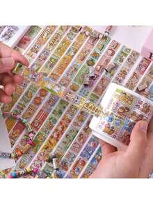 10/20 Rolls Interesting Bracelet Accessories DIY Sticker Beads, With Holes Can Be Used As Jewelry Accessories, Rich Patterns Decorative Stickers, Random Mixed Colors - Multicolor - View 3