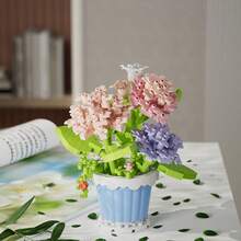 300片DIY永生创意花盆多肉植物积木套装，适合爱好者和收藏家，可作桌面装饰，是送给女孩、情人节、生日或圣诞节的理想礼物。 - 彩色 - 查看 19