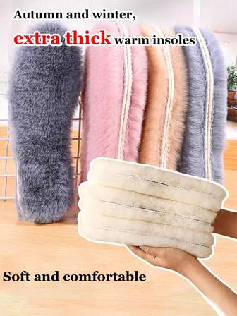 Super Thick Warm Winter Snow Boot Insoles - Soft Wool Fleece With Plush Lining, Extremely Cozy And Warm, Hand Washable, Ideal For Cold Weather And Extreme Temperatures | Fluffy Insole Design | Toasty Warmth