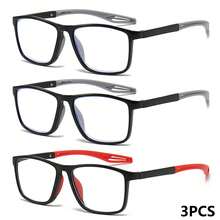 3 件装新款时尚老花镜，简约风格阅读眼镜，中老年男女电脑眼镜 - 2黑色+紅色 - 查看 12