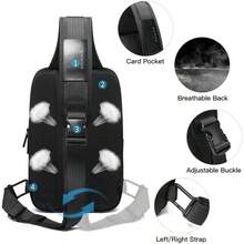 Sling Bag, Waterproof Men's Chest Bag Shoulder bags Crossbody Sling Backpack Menu2026 - Negro con candado - Ver 5