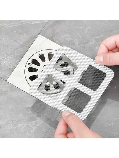 Pacote com 50 adesivos para ralo de chuveiro, protetor de ralo de chuveiro fácil de usar, evita entupimentos, não precisa de energia, filtro de malha à prova de odores e insetos