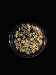 1盒圣诞美甲亮片，金色雪花美甲饰品，雪花圣诞礼物美甲设计冬季亮片美甲DIY装饰指甲 - 彩色 - 查看 3