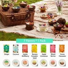 SUNGIVEN SUNGIVEN High Protein Overnight Oats Variety Pack - 7 Flavors Low Sugar High Fiber Instant Oatmeal Health Breakfast Snacks For Gym Office School Trip Kids With Superfoods