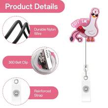 1pc (Card Holder + Badge Clip) Personalized ID Badge Holder Retractable Badge Reel, Shiny Leopard Print Badge Holder With Rotating Clip, Card Holder, Cuff Accessory, ID Card Protector For Nurses, Doctors, Teachers, Office Workers, Nurse's Day Office Gift - Brown - View 7