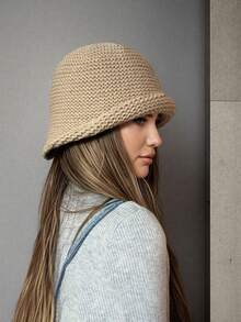 Sombreros de cubo de lana tejida para mujer en invierno, gorros de pescador cálidos, gorros unisex a prueba de frío para exteriores, ciclismo, esquí, sombreros de Panamá para dama