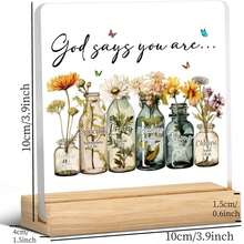 Acrylic Decoration With Inspirational Message "God Says You Are" , Christmas Decorations, Heartwarming Prayer Room Decoration, 2D Flat Printing, For Decorating Your Home, Office, Mother's Day, Valentine's Day, Anniversary, Birthday, Graduation, Thanksgiving