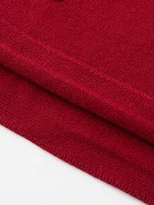 1 Stück süßes und niedliches Mädchen Kleid mit roter Schleife Dekoration und Langarm, Pulloverkleid