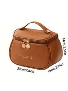 1 pezzo Borsa da viaggio per il trucco in pelle PU, custodia portatile e impermeabile, borsa cosmetica portatile da donna, borsa da toilette impermeabile di grande capacità, organizer multifunzionale antipolvere, adatta per pennelli da trucco, rossetti, fondotinta, siero, oli essenziali, palette ombretti, articoli essenziali per la camera da letto, articoli essenziali per i viaggi, articoli essenziali per i voli, articoli essenziali per gli studenti, organizer da scrivania, regalo per amici, insegnanti, madri, amanti, regalo di Ognissanti, regalo di Natale, necessità autunnale/invernale, decorazione autunnale, decorazione camera da letto