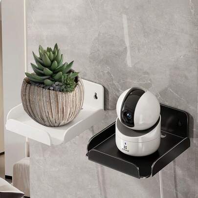 1 Pc Of Metal Black Camera Storage Rack Bracket For Monitoring Bracket, Household Wall Mounted Router, Set-Top Box Fixing Bracket