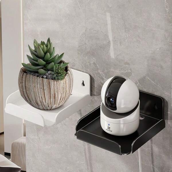 1 Stück Metall Schwarz Kamera Aufbewahrungsregal Halterung für Überwachungshalterung, Haushalt Wandmontage Router, Set-Top-Box Befestigungshalterung