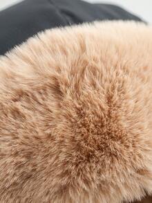 1pc Windproof Ski Hat Earflap Cap, Leather Winter Outdoor Cycling Warm Accessory, Thick Thermal Lining, Suitable For Men And Women