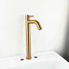 Black Gold Stainless Steel Quick Opening Heightened Single Cold Kitchen Sink Faucet Bathroom Basin Faucet Bathroom Accessories Bathroom Tools - Multicolor - View 5
