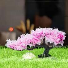 1 件逼真的樱花树水生植物，带浮叶 - 人造水族箱装饰，具有黑色树干和粉红色花朵，易于安装在淡水箱中，水深较浅，适合家庭或办公室的中心装饰，稳定的底座经久耐用，逼真的树枝和叶子，适用于小鱼缸和水族箱，自然美观，结构耐用，高品质树枝，办公空间装饰 - 彩色 - 查看 9