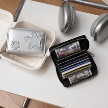 Clean Star Pattern Card Holder High-Quality Multi-Functional Wallet Large Capacity Elegant Student Gift Portable For Women Wallet Mini Wallet Purse Wallet Card Wallet Coin Wallet - Multicolor - View 3